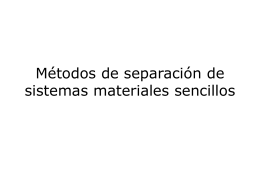Métodos de separación de sistemas materiales