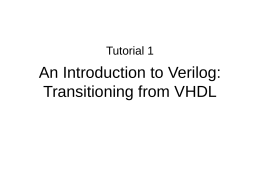 An Introduction to Verilog: Transitioning from