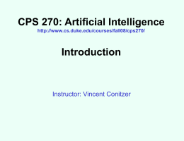 CPS 270 (Artificial Intelligence at Duke):