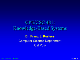 CPE/CSC 481: Knowledge