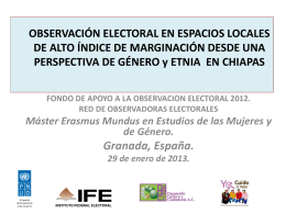 PROYECTO: OBSERVACIÓN ELECTORAL EN ESPACIOS