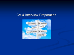 CV & Interview Preparation