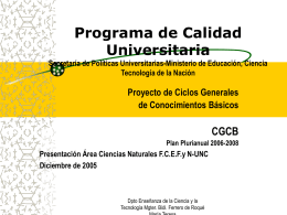 Programa de Calidad Universitaria Secretaría de