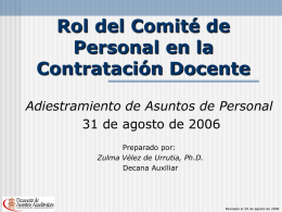 Rol del Comité de Personal en la Contratación
