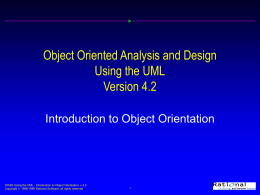 Object Oriented Analysis and Design Using the UML