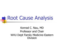 Root Cause Analysis - West Virginia University