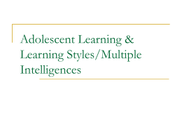 Adolescent Learning Styles