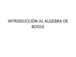 INTRODUCCIÓN AL ALGEBRA DE BOOLE