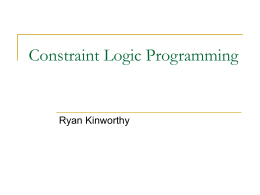 Constraint Logic Programming