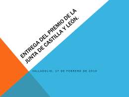 ENTREGA DEL PREMIO DE LA JUNTA DE CASTILLA Y