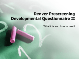 Denver Prescreening Developmental Questionnaire II