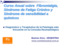 Curso Anual de Fibromialgia, Síndrome de Fatiga