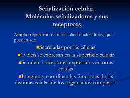 Señalización celular. Moléculas señalizadoras y
