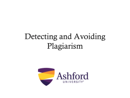 Detecting and Avoiding Plagiarism