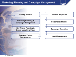 Marketing Planning and Campaign Management