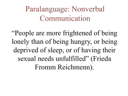 Paralanguage: Nonverbal Communication