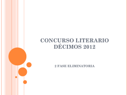 CONCURSO LITERARIO DÉCIMOS 2012