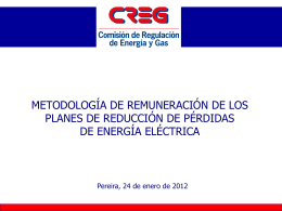 COMISIÓN DE REGULACIÓN DE ENERGÍA Y GAS CREG