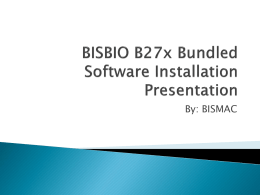 BISBIO B27x Bundled Software Installation Manual