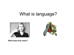 What is language? - MrSimonPorter