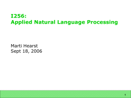 SIMS 290-2: Applied Natural Language Processing: