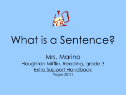 What is a Sentence? - Etiwanda School District