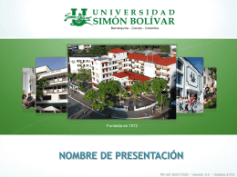 Diapositiva 1 - Universidad Simón Bolívar Sede