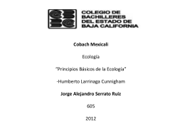 Cobach Mexicali Ecología “ Principios Básicos de
