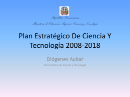 Plan Estratégico De Ciencia Y Tecnología 2008-2018