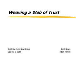 Weaving a Web of Trust - Donald Bren School of