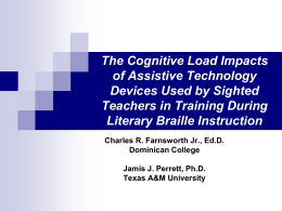 The Cognitive Load Impacts of Assistive Technology