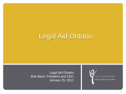 Legal Aid Ontario: An update