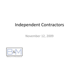 Independent Contractors - Boston Business Attorney