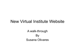 New Virtual Institute Website