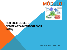 NOCIONES DE REDES Red de Área Metropolitana (MAN)