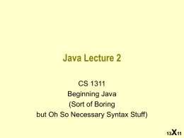 Java Lecture 1 - Georgia Institute of Technology