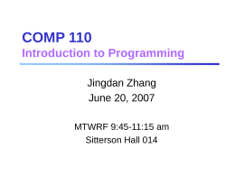 COMP 110 - Computer Science