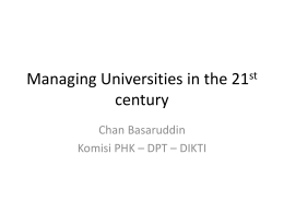 Managing Universities in the 21st century