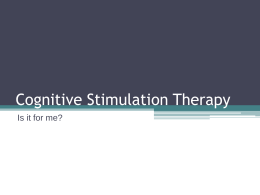 Cognitive Stimulation Therapy