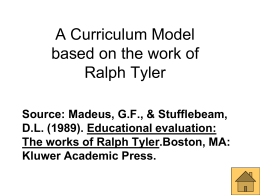 The Tyler Model of Curriculum Design