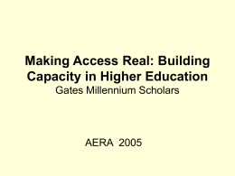 Making Access Real: Building Capacity in Higher