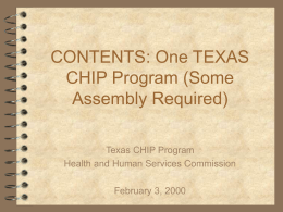 CONTENTS: One TEXAS CHIP Program (Some Assembly