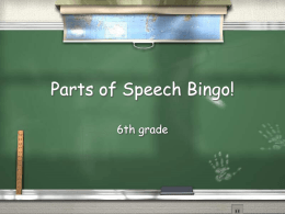 Parts of Speech Bingo!