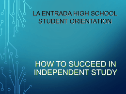 How to Succeed in Independent Study