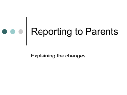 Reporting to Parents - Westburn School .::.