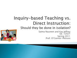 Inquiry-based Teaching vs. Direct Instruction:
