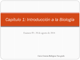 Capítulo 1: Introducción a la Biologia