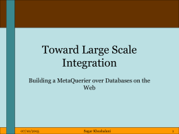 Toward Large Scale Integration: