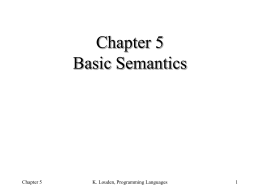 Chapter 5 - Basic Semantics