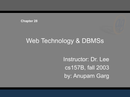 Web Technology & DBMSs